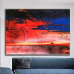 Original Abstract Desert Painting On Canvas Modern Sunset Painting Contemporary Abstract Painting | FIERY SUNSET