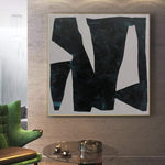 Large abstract canvas art black and white oil on canvas modern Franz Kline style fine art modern painting wall art | RIOT OF BLACK