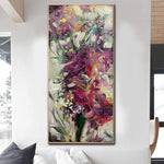 Large Abstract Canvas Flowers Bouquet Painting Colorful Oil Painting Unique Wall Art Abstract Fine Art Modern Art Wall Decor | BOUQUET OF FLOWERS
