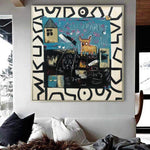 Abstract Graffiti Style Paintings On Canvas Original Urban Style Art Unique Expressionist Art Modern Wall Decor | PET NEAR THE HOUSE
