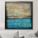 Extra Large Original Abstract Blue Paintings On Canvas White Abstract Fine Art Unique Texture Wall Art | UNKNOWN HORIZON
