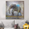 Elephant Wall Art Animal Art Large Original Oil Painting Gold Leaf Art Elephant Painting | ELEPHANT IN THE FOG 32"x32" - Trend Gallery Art | Original Abstract Paintings