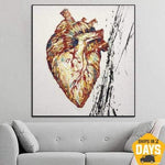 Extra Large Abstract Heart Painting Original Fine Art Realistic Paintings On Canvas Oil Painting Creative Wall Art | LIFE SOURCE 20"x20"
