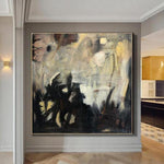 Large Original Acrylic Abstract Beige Paintings On Canvas Modern Fine Art Texture Wall Art | JOYFUL GOLDEN
