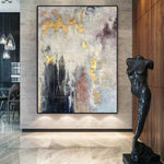 Large Abstract Oil Painting On Canvas Gold Leaf Painting Modern Oil Painting | WINTER INSPIRATION