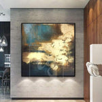 Large Abstract Oil Painting Oversized Abstract Painting Gold Leaf Painting Modern Artwork Abstract  | SURGE OF ENERGY