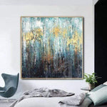 Large Abstract Painting Original Gold Leaf Painting Modern Painting Acrylic Paintings On Canvas | WINTER FOREST
