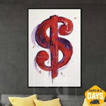 Large Dollar Painting On Canvas Painting Dollar Painting Modern Abstract Canvas | CAPITAL 36"x24"