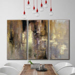 Oil Paint Canvas Set Triptych Painting Gold Leaf Diamond Painting Custom Paintings On Canvas Hand Art | RADIANCE OF ETERNITY