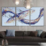 Original Calming Painting Triptych Abstract Painting Abstract Artwork Contemporary Set Of 3 Oil Artwork Oversized | GALACTIC SWIRL