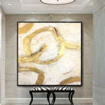 Original Gold Leaf Artwork Abstract Creative Paintings On Canvas Abstract Art for Hotel Decor | GOLDEN THREADS OF LIFE